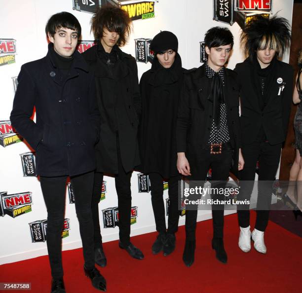 The Horrors arrive at the Shockwaves NME Awards 2007 at the Hammersmith Palais in London, United Kingdom.