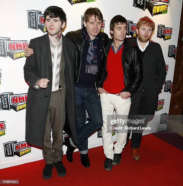 Franz Ferdinand arrive at the Shockwaves NME Awards 2007 at the Hammersmith Palais in London, United Kingdom.