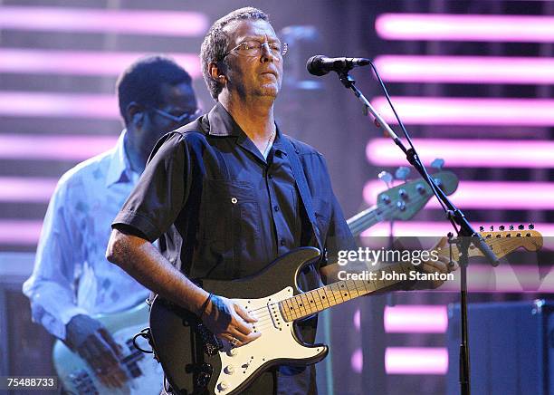 Eric Clapton at the Sydney Entertainment Centre in Sydney, Australia.