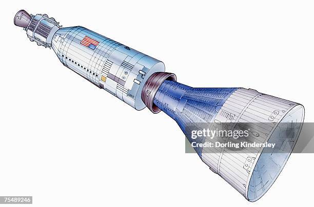 the 1966 usa spacecraft gemini 8 - space exploration stock illustrations