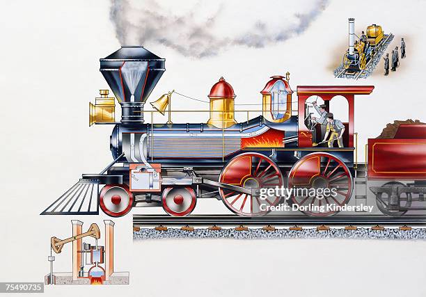 typical 19th - century steam locomotive built and used in united states of america - 19th century steam train stock illustrations