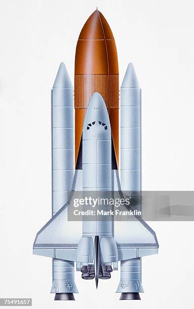 nasa space shuttle - space shuttle white background stock illustrations