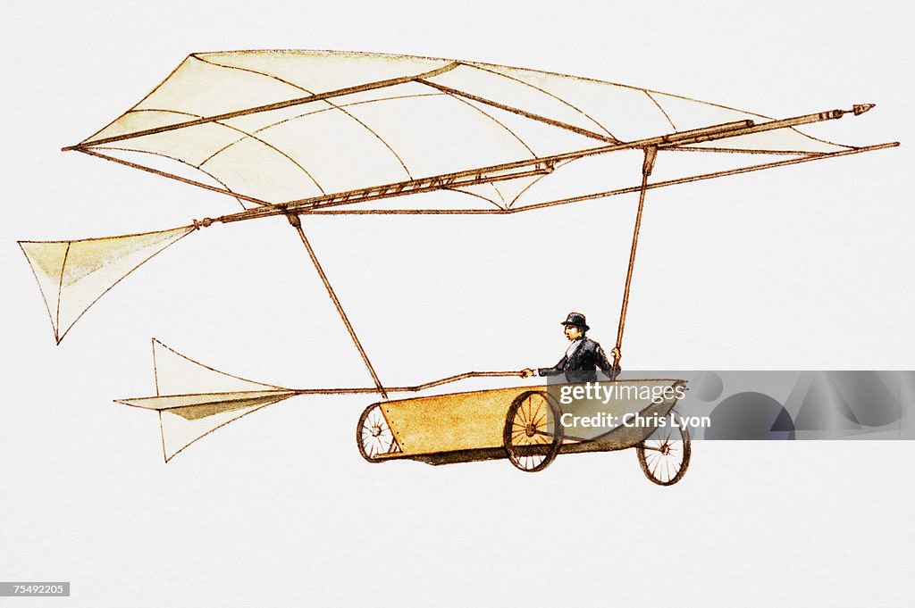 Early design of aircraft with pilot in boat-like cockpit