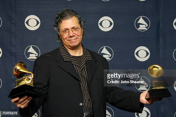 Chick Corea, winner Best Jazz Instrumental Album, Individual or Group for "The Ultimate Adventure" and Best Instrumental Arrangement for "Three...