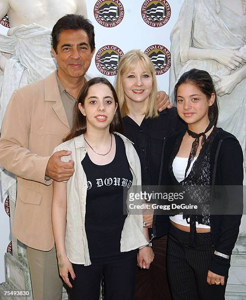 Joe Mantegna, Wife Arlene & Daughters Mia & Gina at the The Festival of Arts in Laguna Beach, California