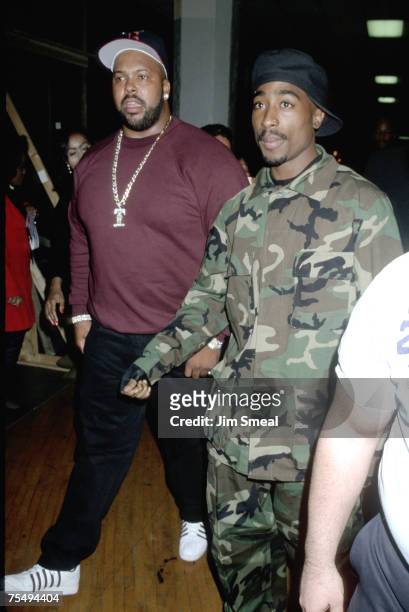 Marion Suge Knight and Tupac Shakur at the Shrine Auditorium in Los Angeles, California