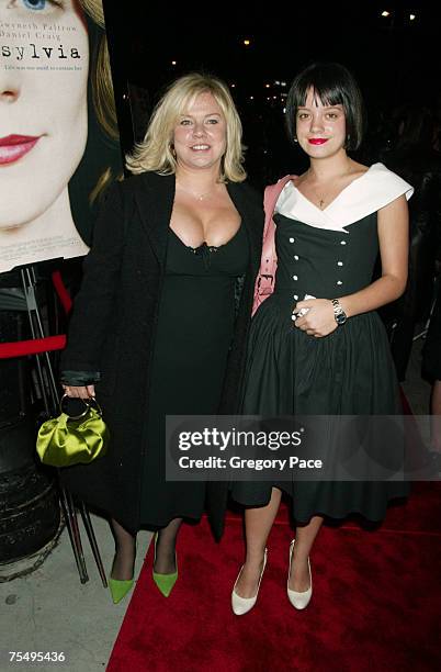 Producer Alison Owen and her daughter, singer Lily Allen, at the New York Special Screening of "Sylvia" at Tribeca Screening Room in New York City,...