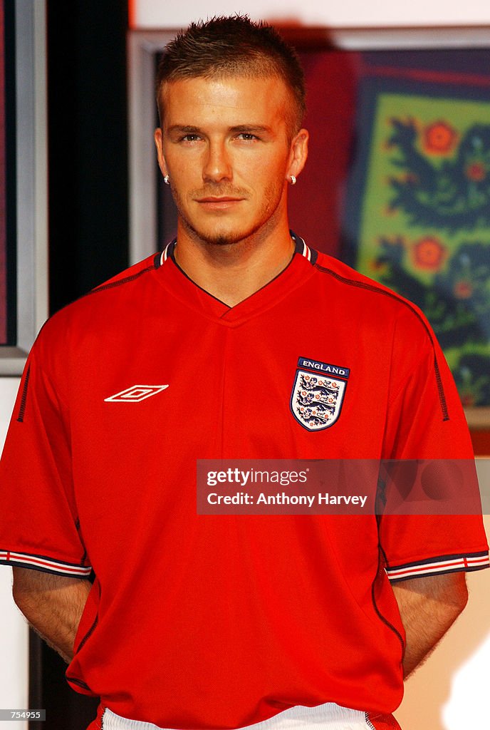 England Captain David Beckham Models New Strip