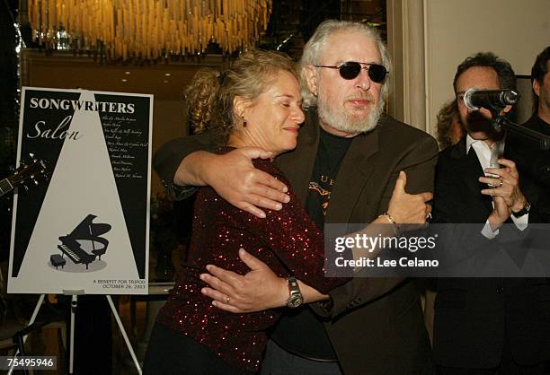 Carole King and Gerry Goffin at the Private Residence in Beverly Hills, California