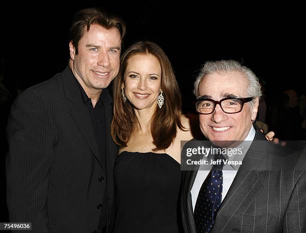 John Travolta, Kelly Preston and Martin Scorsese at the Green Acres in Los Angeles, California