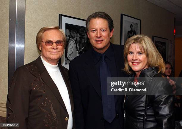 George Jones, Former Vice President Al Gore and Tipper Gore backstage during the 2 hour special that premieres Saturday November 15th at 8pm EST/PST...