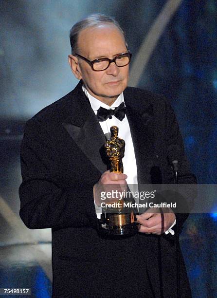 Ennio Morricone receives Honorary Academy Award at the Kodak Theatre in Los Angeles, California