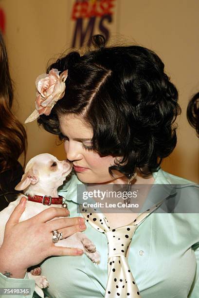 Kelly Osbourne with her dog Boris at the Ivar Soho Project in Hollywood, California