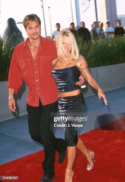 Mark Schenkenberg and Pamela Anderson at the Staples Center in Los Angeles, California