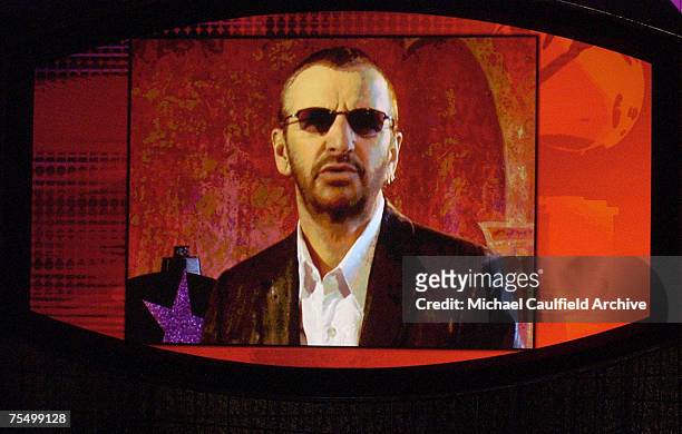 Ringo Starr, via satellite, comments on the 40th anniversary of the Beatles during The 46th Annual GRAMMY Awards - Show at the Staples Center in Los...