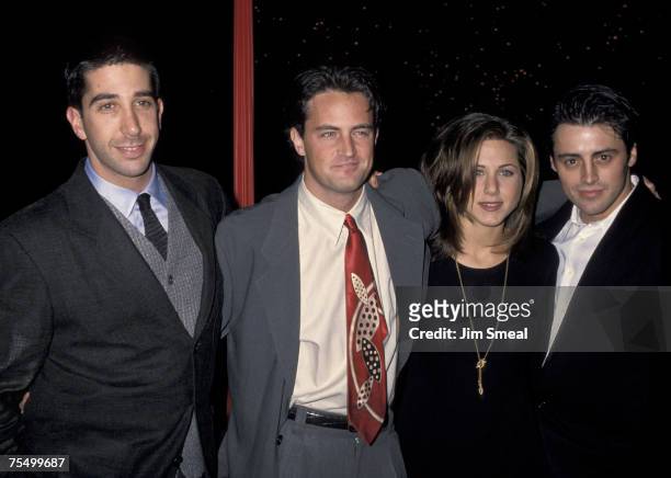 David Schwimmer, Matthew Perry, Jennifer Aniston, Matt LeBlanc at the Ritz Carlton Hotel in Pasadena, California