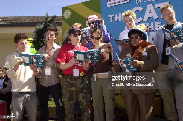Greg Vaughan, Chad Brannon, Jack Noseworthy, Rick Hearst, Tamara Braun, Christopher Jones and Mark Thompson at the Fair Oaks Ranch Community School...