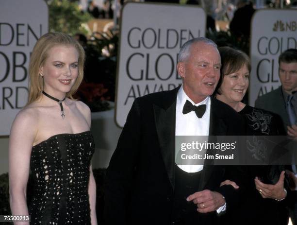 Nicole Kidman, father Antony Kidman, and mother Janelle Kidman at the The Beverly Hilton in Beverly Hills, California