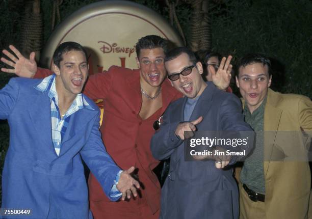 Degrees Jeff Timmons, Nick Lachey, Justin Jeffre, and Drew Lachey at the Hollywood Bowl in Hollywood, California