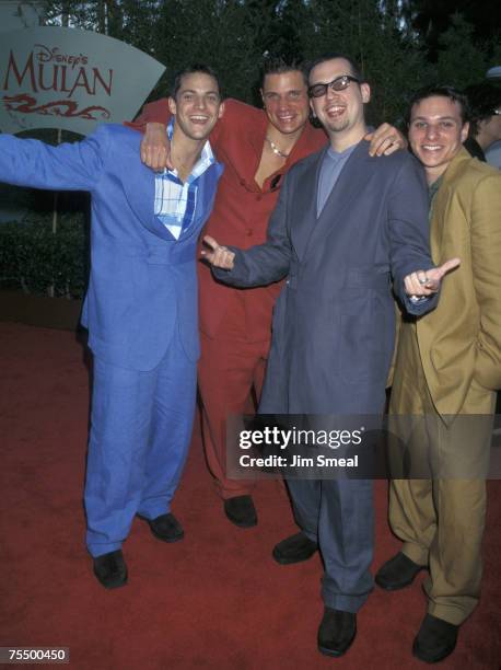 Degrees Jeff Timmons, Nick Lachey, Justin Jeffre, and Drew Lachey at the Hollywood Bowl in Hollywood, California