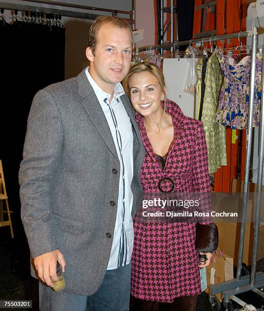 Tim Hasselbeck and Elisabeth Hasselbeck at the Plaza Tent, Bryant Park in New York City, New York