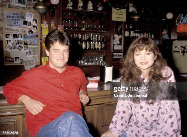 Valerie Bertinelli and Matthew Perry at the Set of "Sydney" in Los Angeles, California