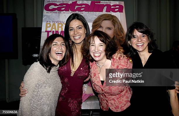 Rachel Campos, Estephania LeBaron, Patti Vasquez and Cathy Areu, publisher of Catalina Magazine at the Union Station in Chicago, Illinois