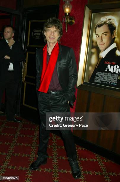 Mick Jagger at the "Alfie" - New York Premiere - Inside Arrivals at Ziegfield Theater in New York City, New York.