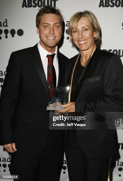 Lance Bass and Martina Navratilova at the Kodak Theater in Los Angeles, California