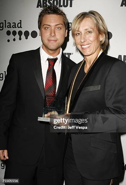 Lance Bass and Martina Navratilova at the Kodak Theater in Los Angeles, California