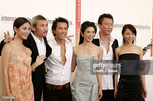 Kim So Yeun , Tsui Hark, Donnie Yen, Charlie Young, Sun Honglei and Zhang Jingchu at the Casino Palace in Venice Lido, Italy.