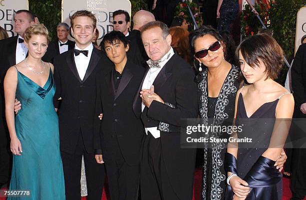 Robin Williams and family at the Beverly Hilton Hotel in Los Angeles, California