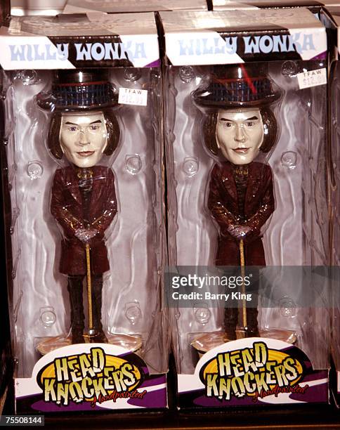 Willy Wonka dolls from Tim Burton's "Charlie & the Chocolate Factory" film in Los Angeles, CA.