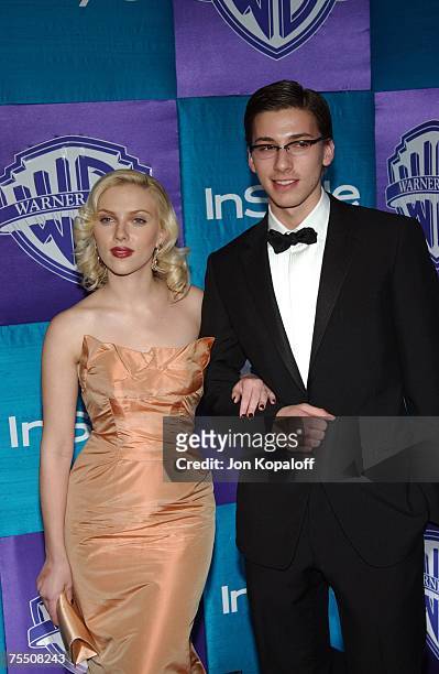 Scarlett Johansson and her twin brother, Hunter at the 2005 InStyle/Warner Bros. Golden Globes Afterparty - Arrivals at Beverly Hills Hilton in...