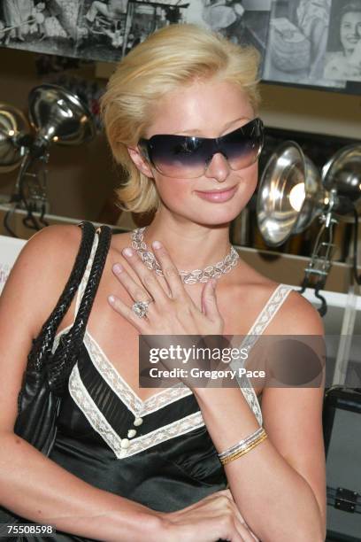 Paris Hilton at the Olympus Fashion Week Spring 2006 - Diane Von Furstenberg - Backstage, Front Row and Arrivals at Diane von Furstenberg Studio in...