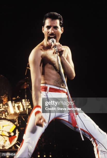Freddie Mercury of Queen, 1982 Tour at the Various Locations in Oakland, California