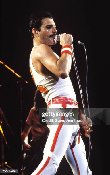 Freddie Mercury of Queen, 1982 Tour at the Various Locations in Oakland, California