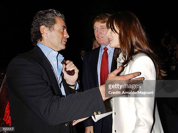 Roffredo Gaetani Donald Trump and his girlfriend Melania Knauss attend the Luca Luca Fashion Show February 12, 2002 in New York City.