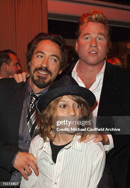 Robert Downey Jr., son Indio Downey and Val Kilmer in Los Angeles, California