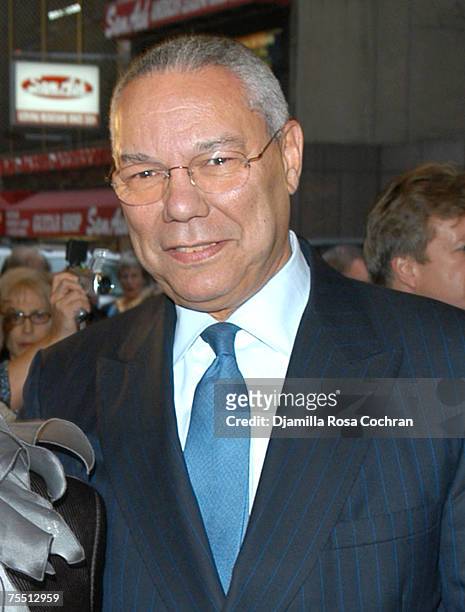 Colin Powell at the The Cort Theatre in New York City, New York