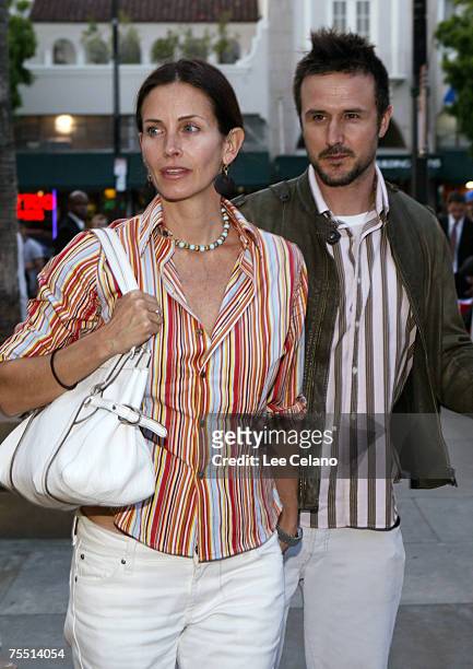 Courteney Cox Arquette and husband David Arquette at the Egyptian Theatre in Hollywood, California