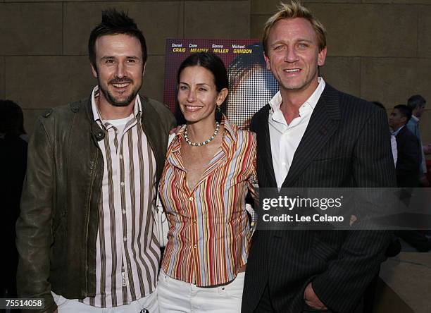 David Arquette, Courteney Cox Arquette and Daniel Craig at the Egyptian Theatre in Hollywood, California