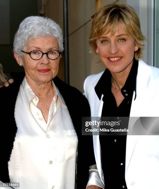 Ellen DeGeneres and her mother Betty DeGeneres at the Hollywood & Highland in Hollywood, California