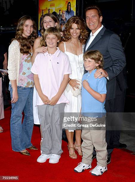 Arnold Schwarzenegger, Maria Shriver and family at the Grauman's Chinese Theatre in Hollywood, California