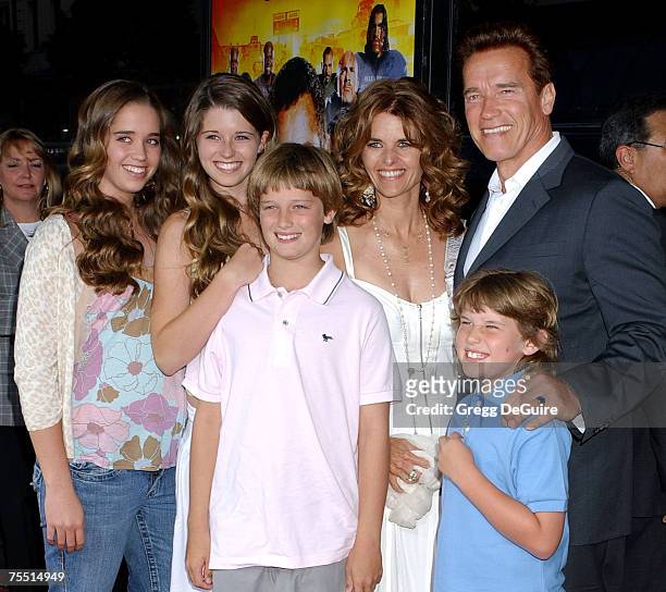 Arnold Schwarzenegger, Maria Shriver and family at the Grauman's Chinese Theatre in Hollywood, California