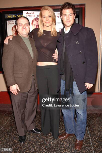 Actors David Arnott , Jeri Ryan , and Dan Montgomery arrive at the premiere of the film "The Last Man" February 13, 2002 in New York City.