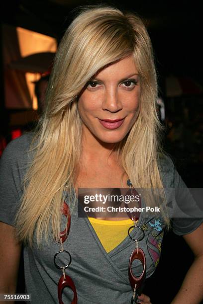 Tori Spelling at the Sony Computer Entertainment America and the Bruce Willis Foundation Present Playstation BANDtogether - Inside at Smashbox...