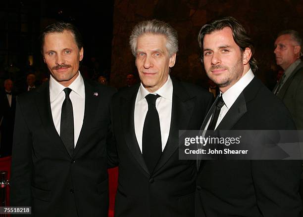 David Cronenberg, Viggo Mortensen and Chris Bender at the Palm Springs Convention Center in Palm Springs, California