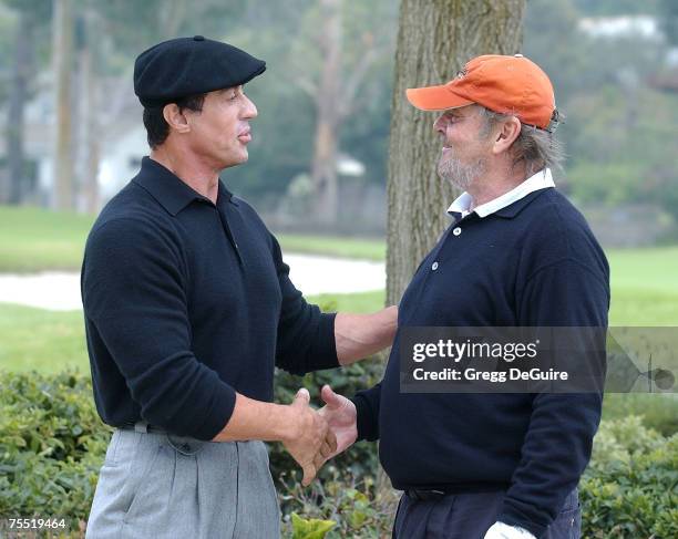 Sylvester Stallone & Jack Nicholson at the Riviera Country Club in Pacific Palisades, California