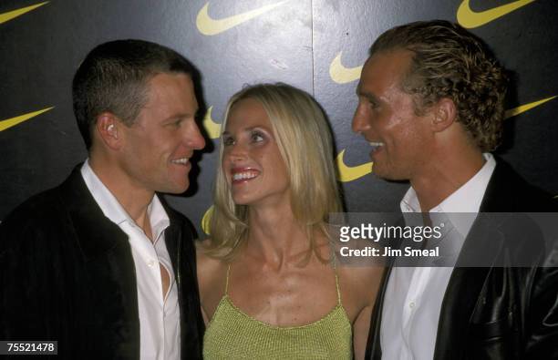 Lance Armstrong, Wife Kristin Richard, And Matthew McConaughey at the Private House in Hollywood, California